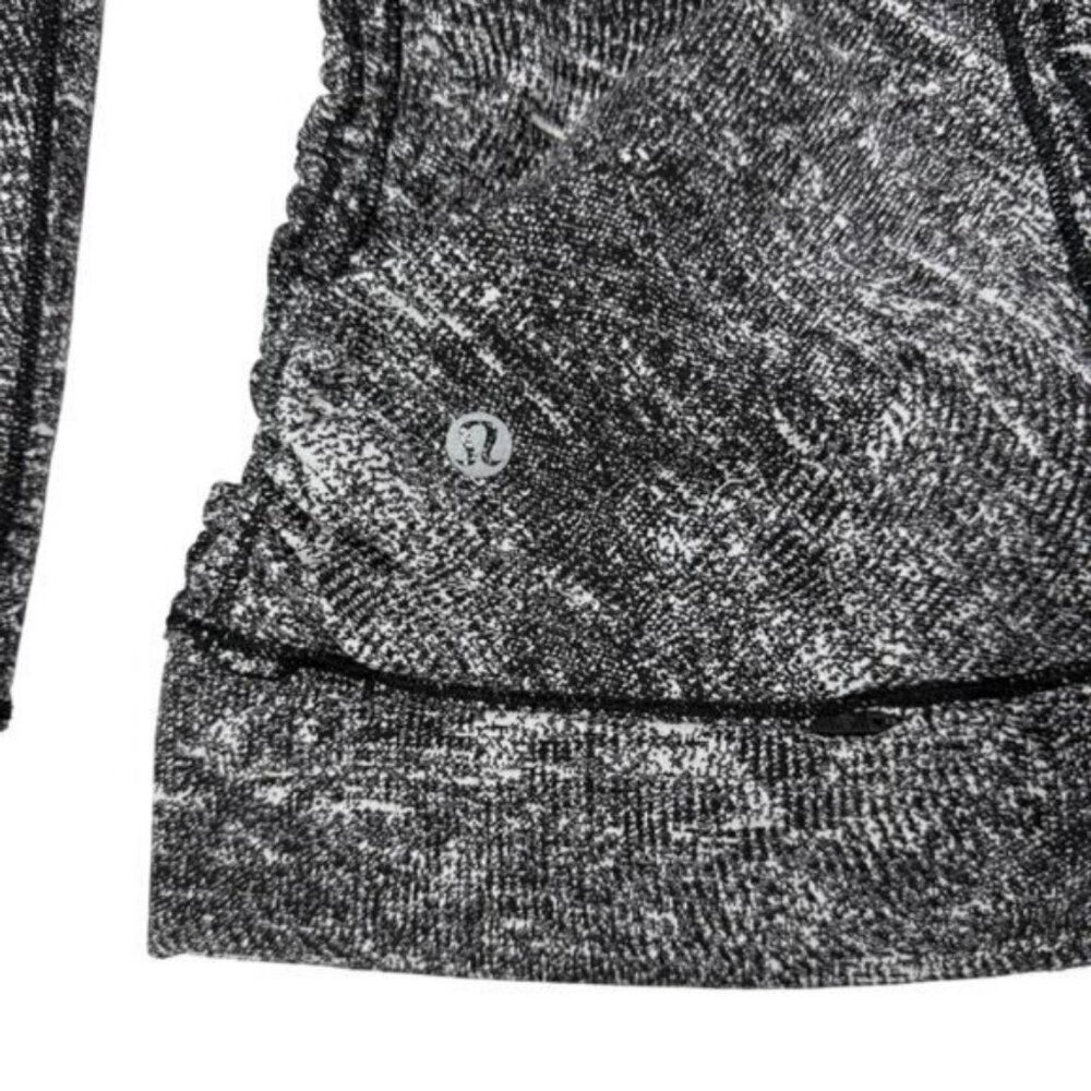 Lululemon Cypress Kiss 1/2 Zip Rulu In Rush Jacquard Black White Size 6 - Picture 6 of 8